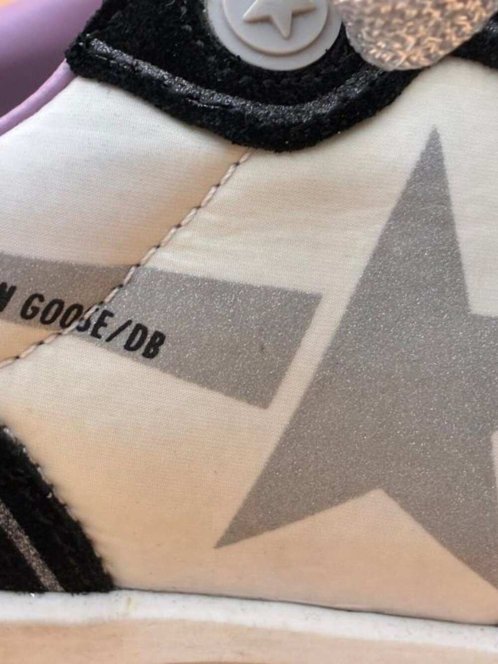 GOLDEN GOOSE Women's Superstar White & Black Leather Glitter Star Sneakers EU 35 - Picture 5 of 16